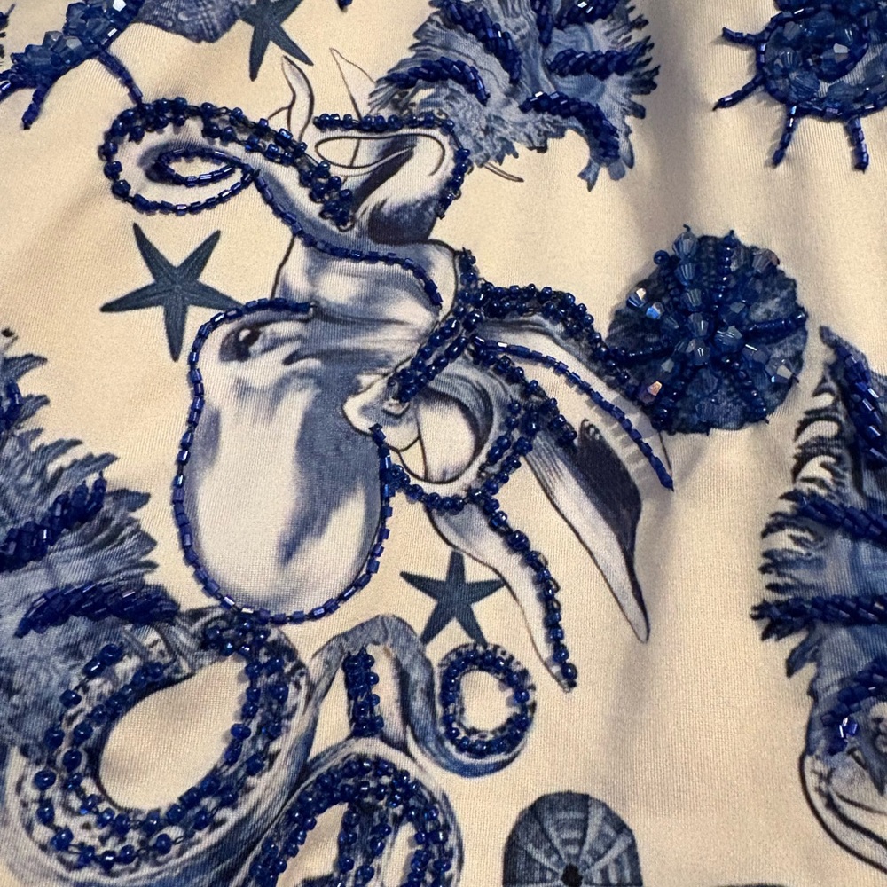 Oceanus Blue and White Octopus Women's One Piece Swimsuit - Picture 5 of 10